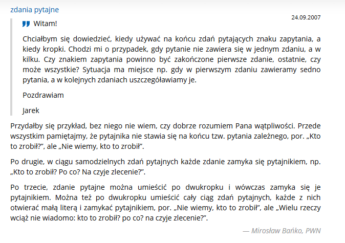 błędy interpunkcyjne - opinia